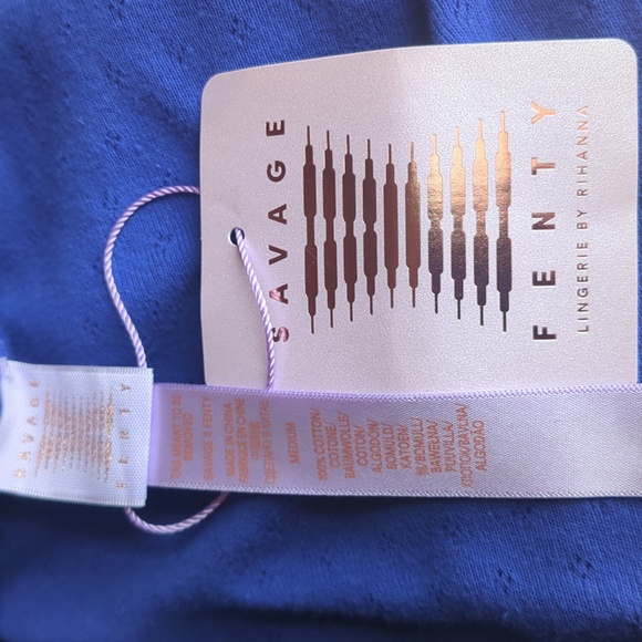 Savage X Fenty Lingerie by Rihanna Blue 2 Piece Set Crop top Scoop back - Picture 6 of 8